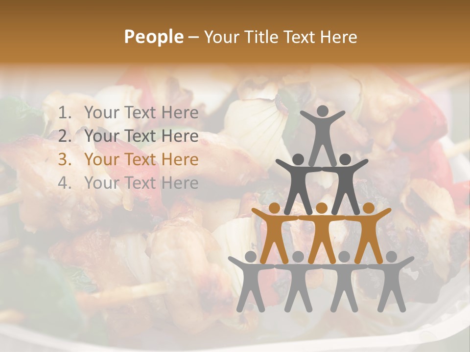 A Person Holding A Plate Of Food With Skewers PowerPoint Template