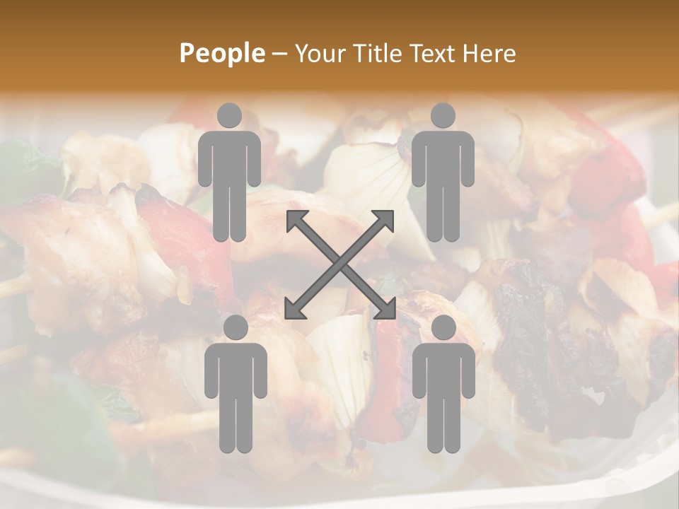 A Person Holding A Plate Of Food With Skewers PowerPoint Template