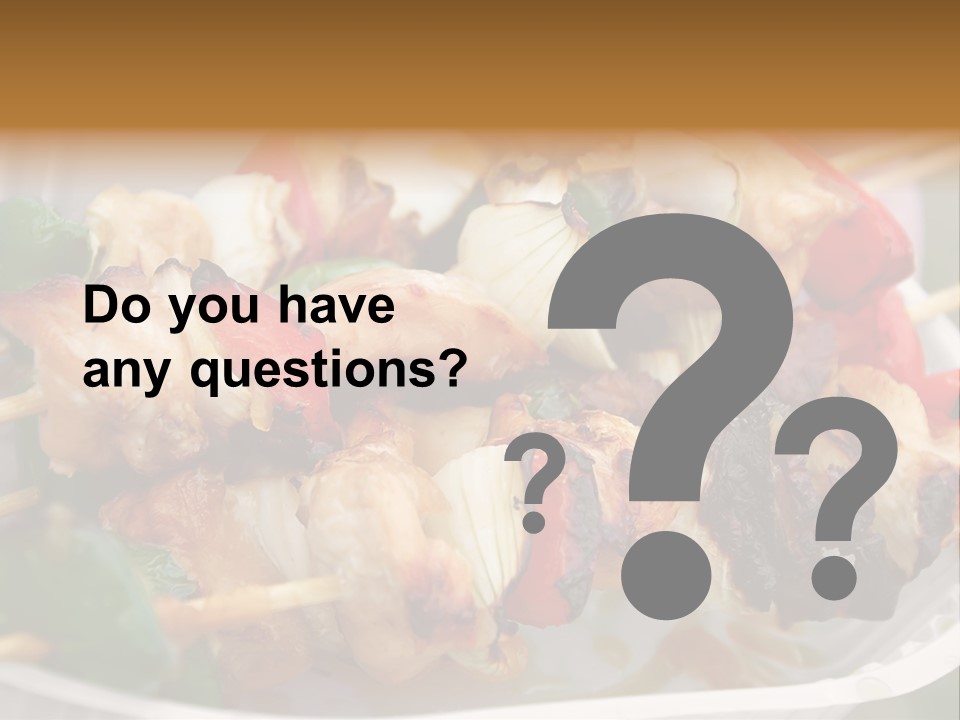 A Person Holding A Plate Of Food With Skewers PowerPoint Template