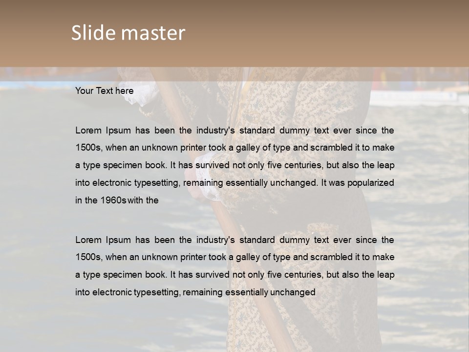 A Man In A Costume On A Boat With A Dog PowerPoint Template