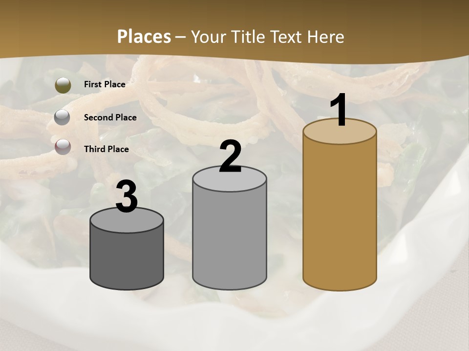 A Plate Of Food With Onion Rings On It PowerPoint Template