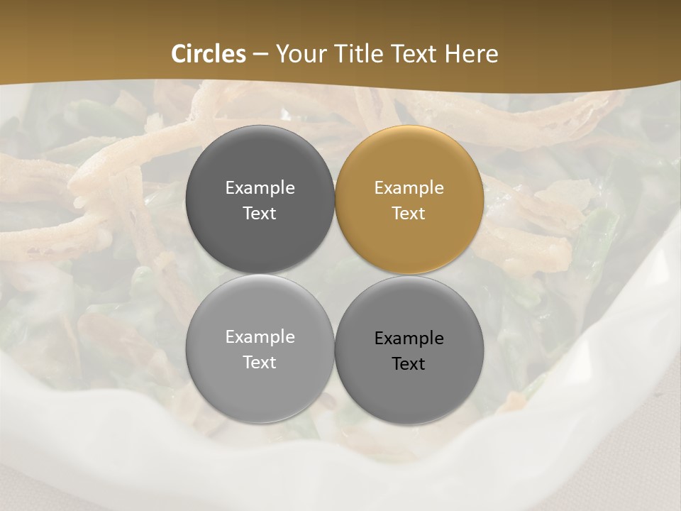 A Plate Of Food With Onion Rings On It PowerPoint Template