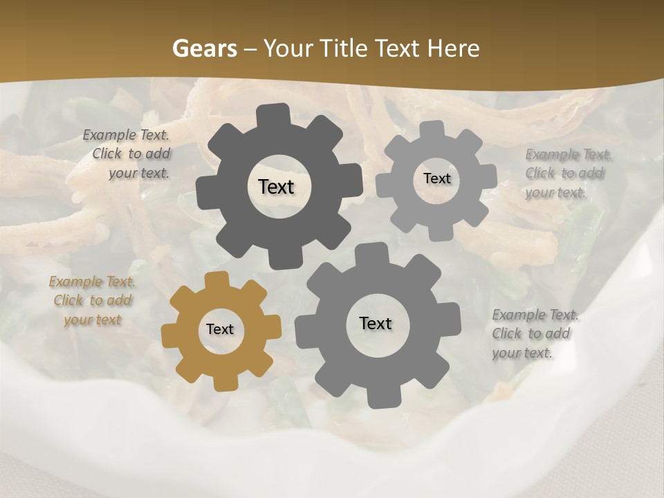 A Plate Of Food With Onion Rings On It PowerPoint Template