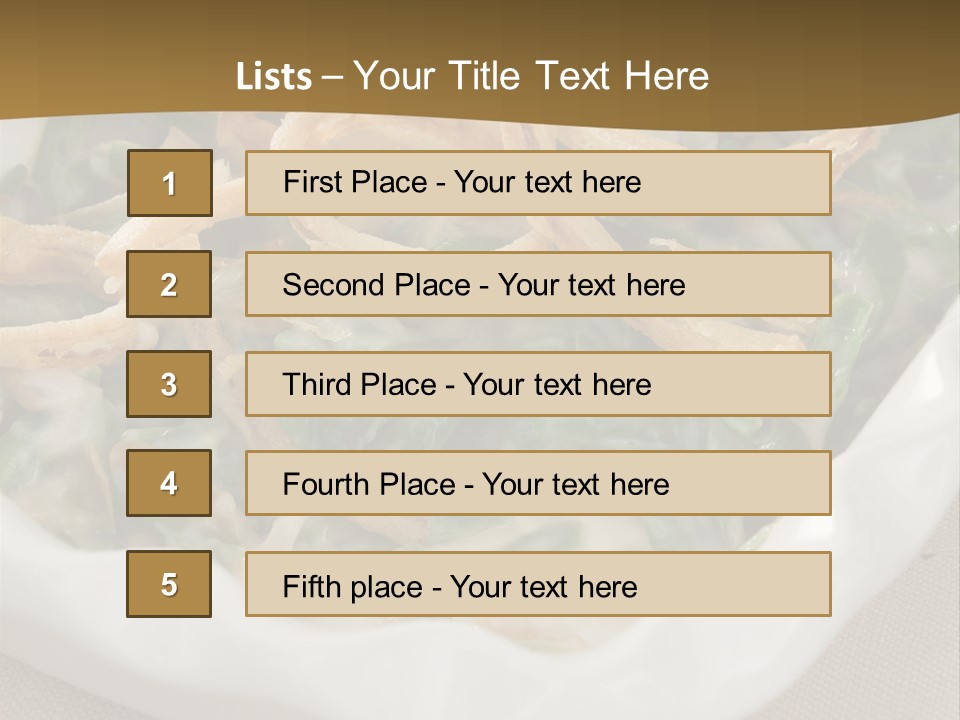 A Plate Of Food With Onion Rings On It PowerPoint Template