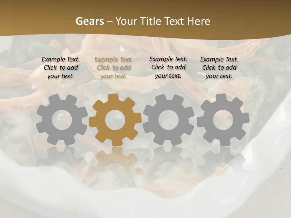 A Plate Of Food With Onion Rings On It PowerPoint Template