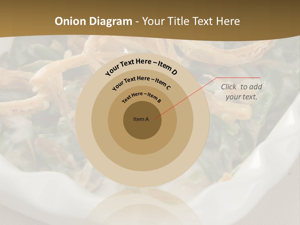 A Plate Of Food With Onion Rings On It PowerPoint Template