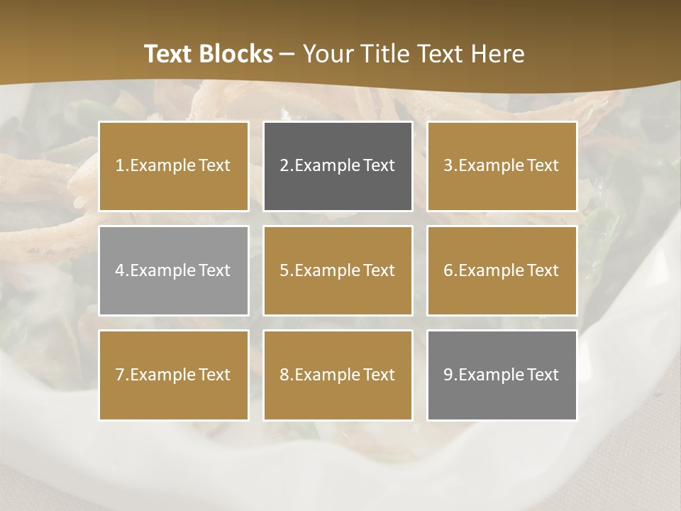 A Plate Of Food With Onion Rings On It PowerPoint Template