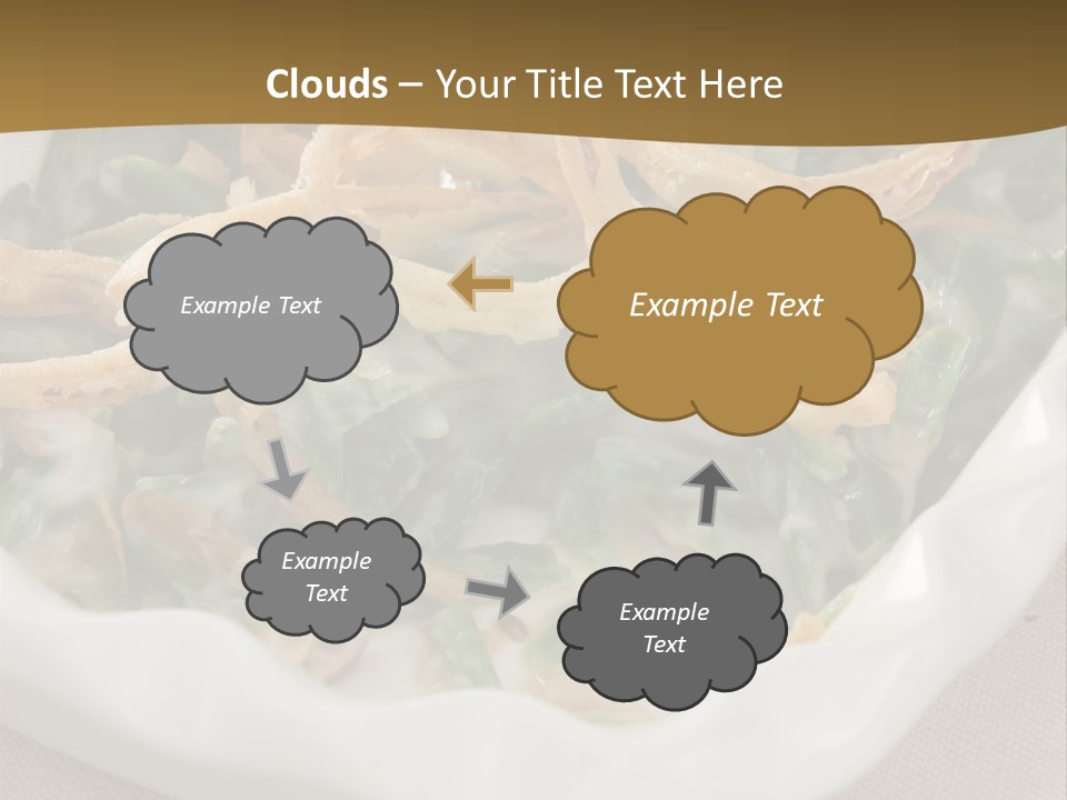 A Plate Of Food With Onion Rings On It PowerPoint Template