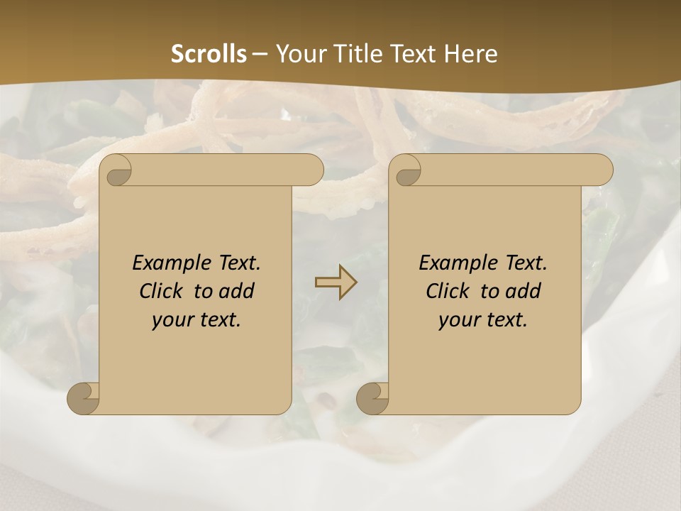 A Plate Of Food With Onion Rings On It PowerPoint Template