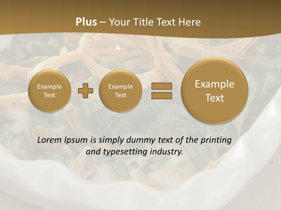 A Plate Of Food With Onion Rings On It PowerPoint Template