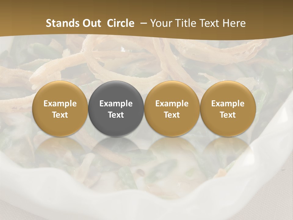 A Plate Of Food With Onion Rings On It PowerPoint Template