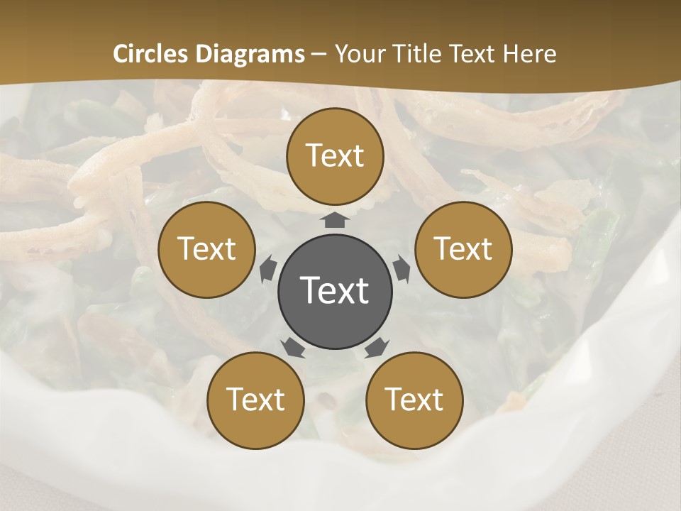 A Plate Of Food With Onion Rings On It PowerPoint Template