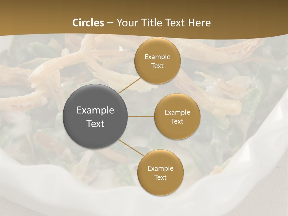A Plate Of Food With Onion Rings On It PowerPoint Template