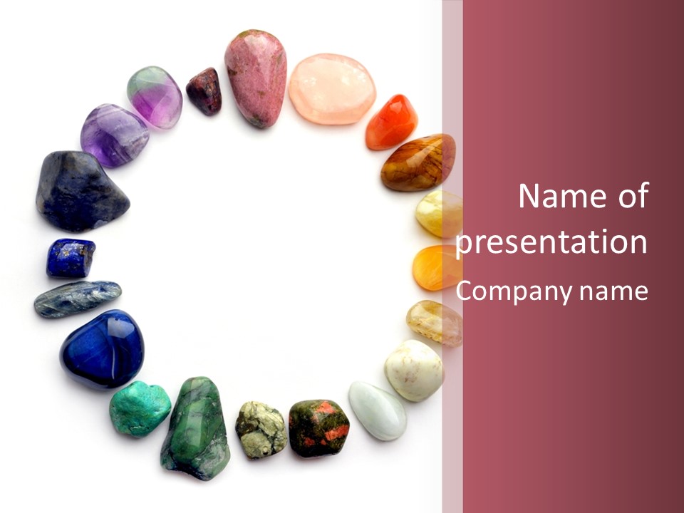 Tumbled Mineral Amethyst PowerPoint Template