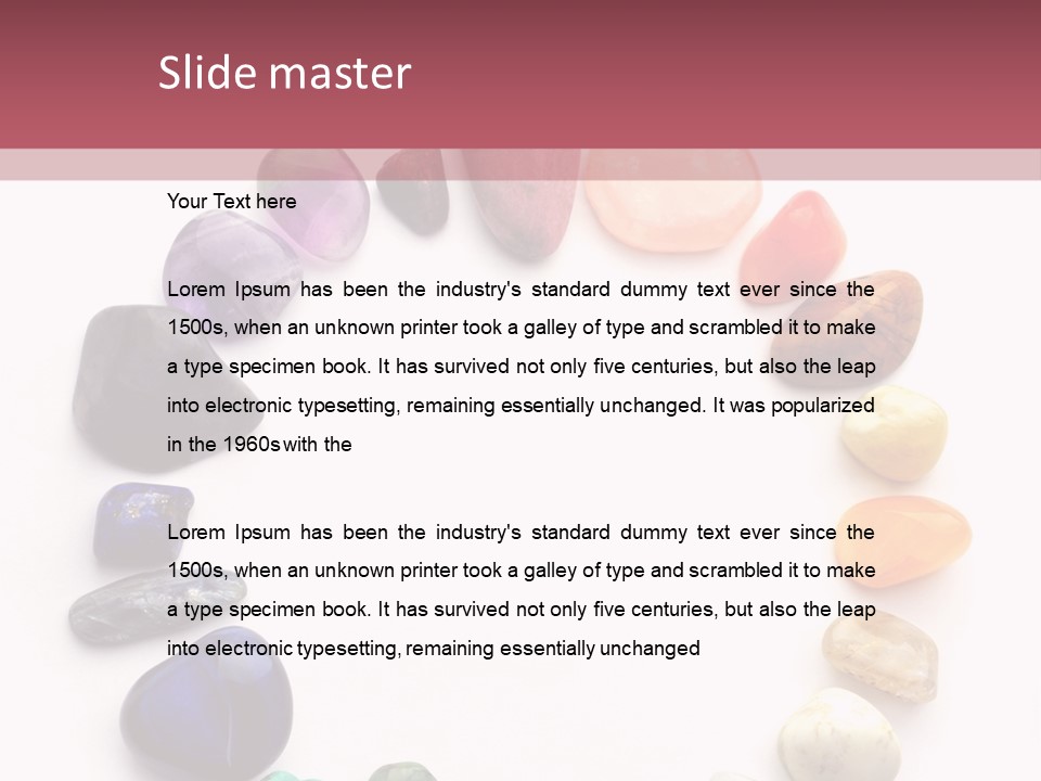 Tumbled Mineral Amethyst PowerPoint Template