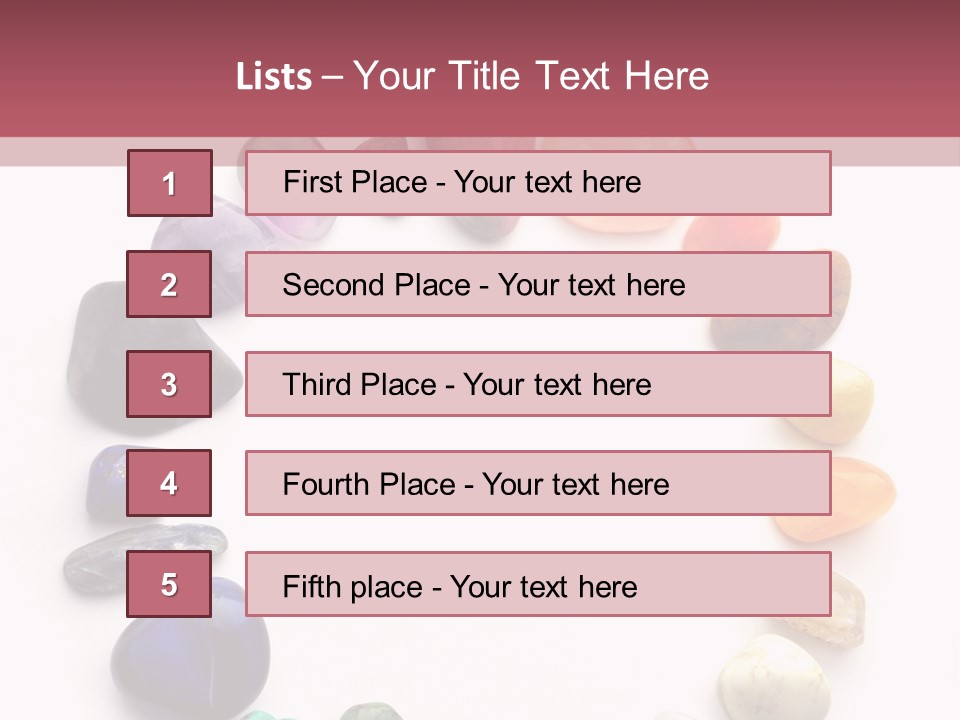Tumbled Mineral Amethyst PowerPoint Template