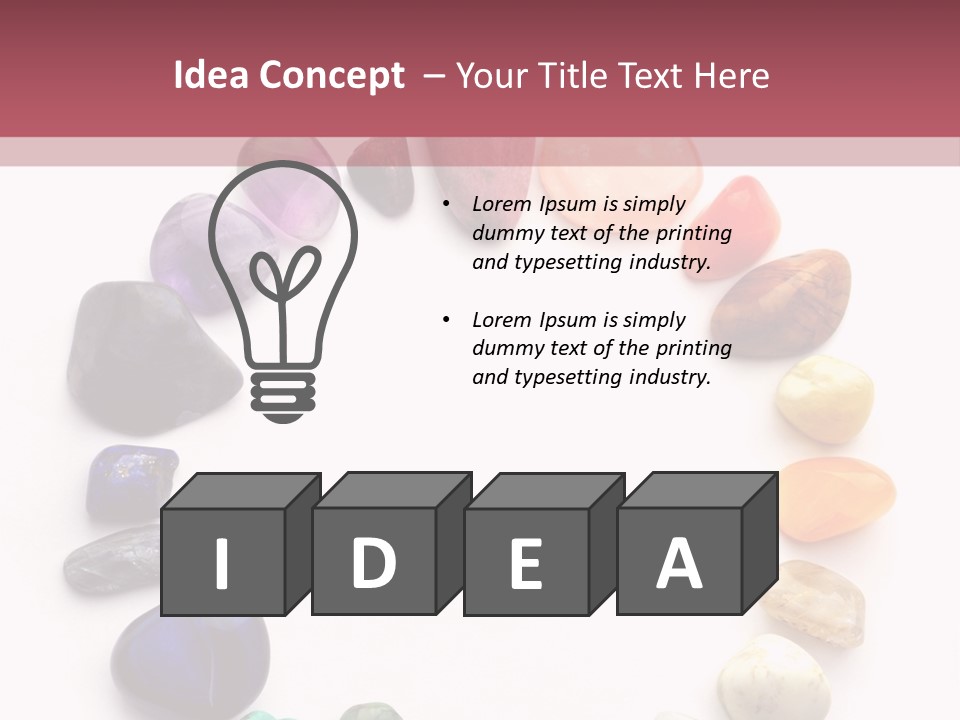 Tumbled Mineral Amethyst PowerPoint Template