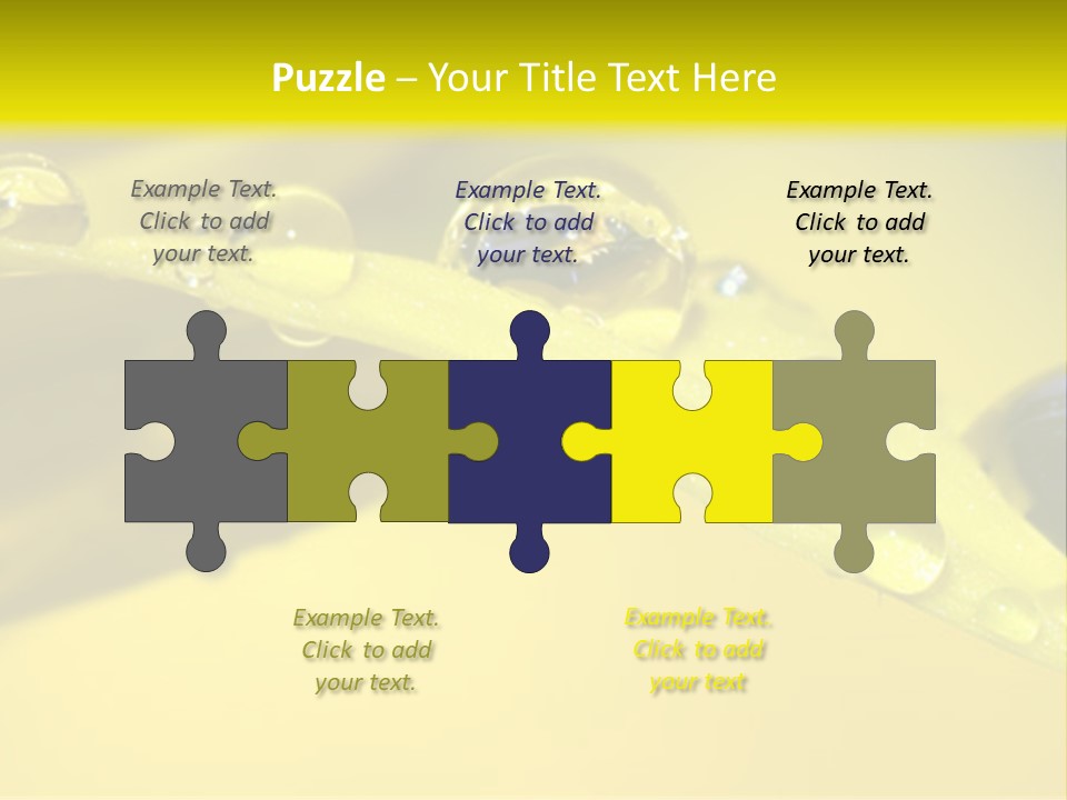 Macro Sunflower Rain PowerPoint Template