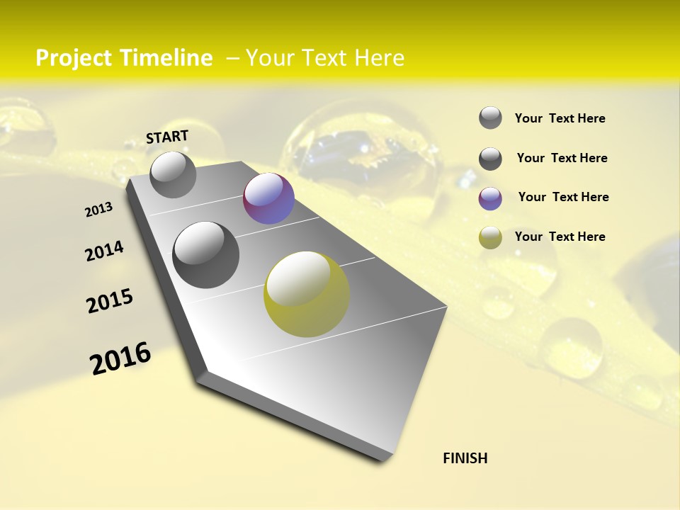 Macro Sunflower Rain PowerPoint Template