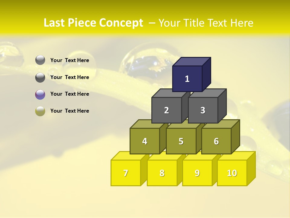 Macro Sunflower Rain PowerPoint Template