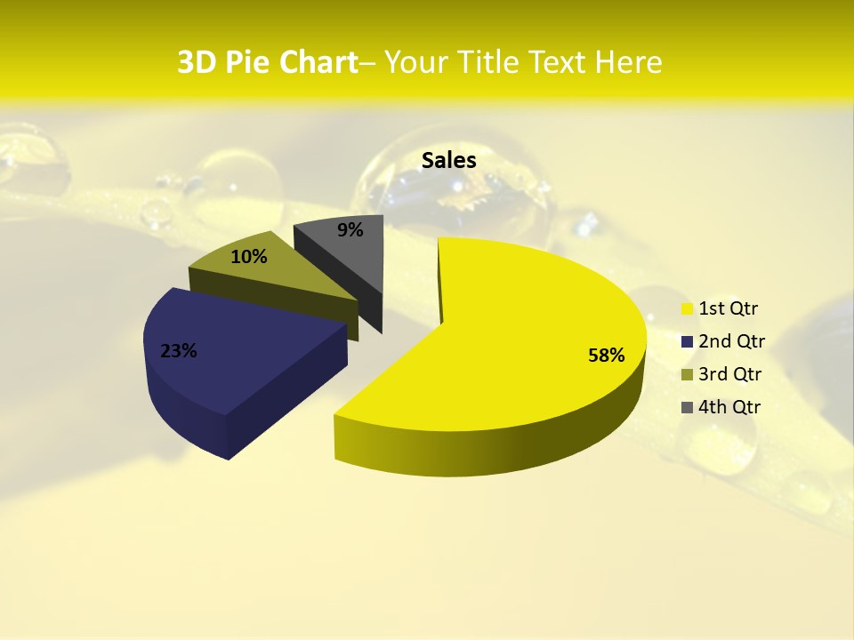 Macro Sunflower Rain PowerPoint Template