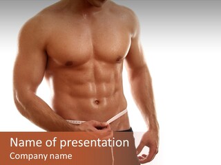 Bodybuilding Slim Asian PowerPoint Template