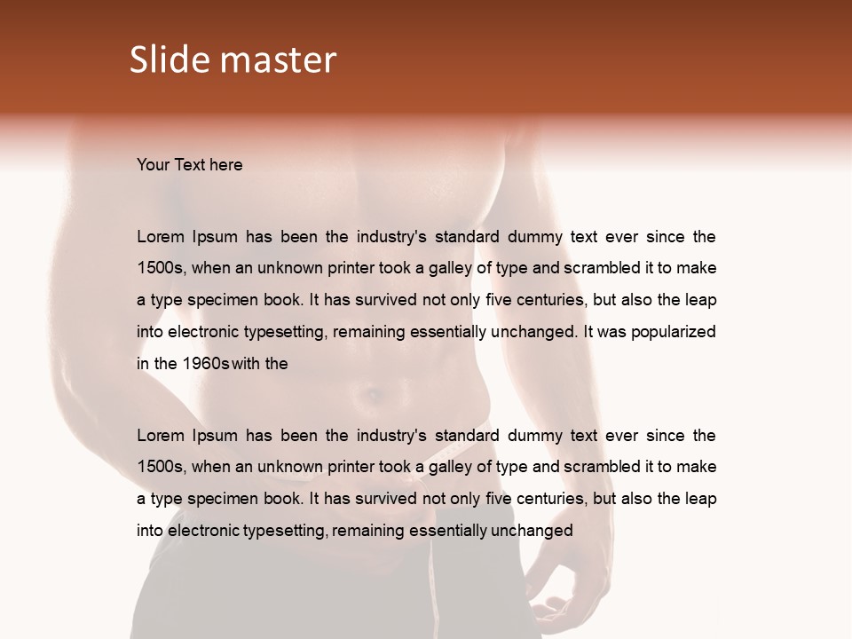 Bodybuilding Slim Asian PowerPoint Template