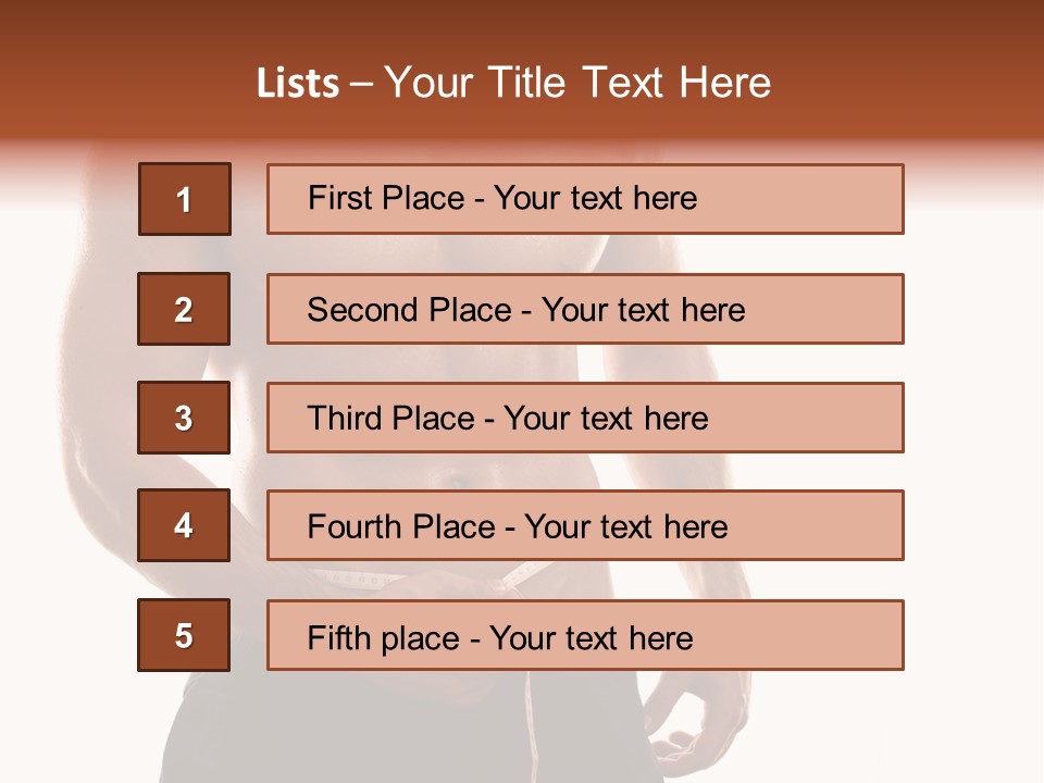 Bodybuilding Slim Asian PowerPoint Template