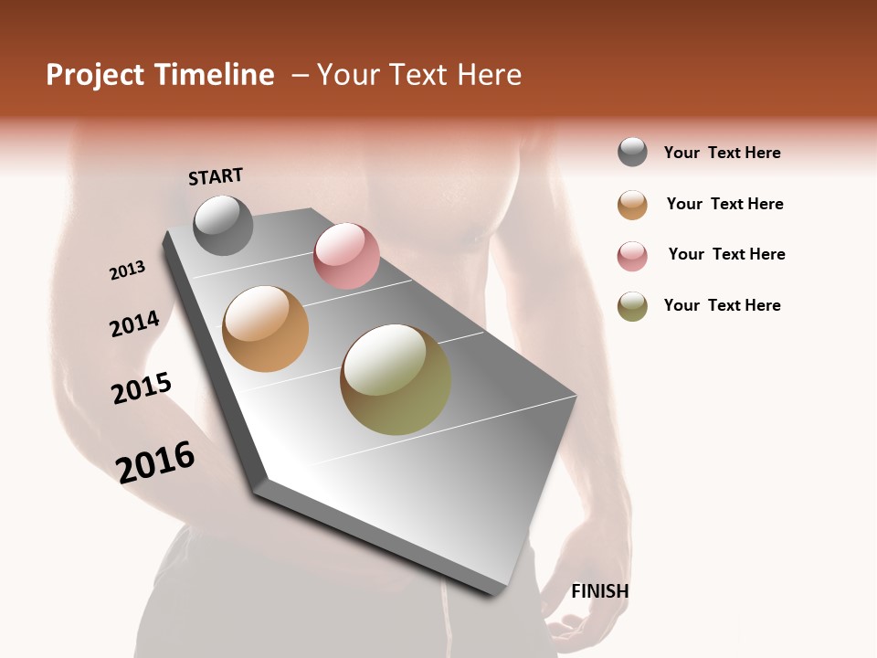 Bodybuilding Slim Asian PowerPoint Template