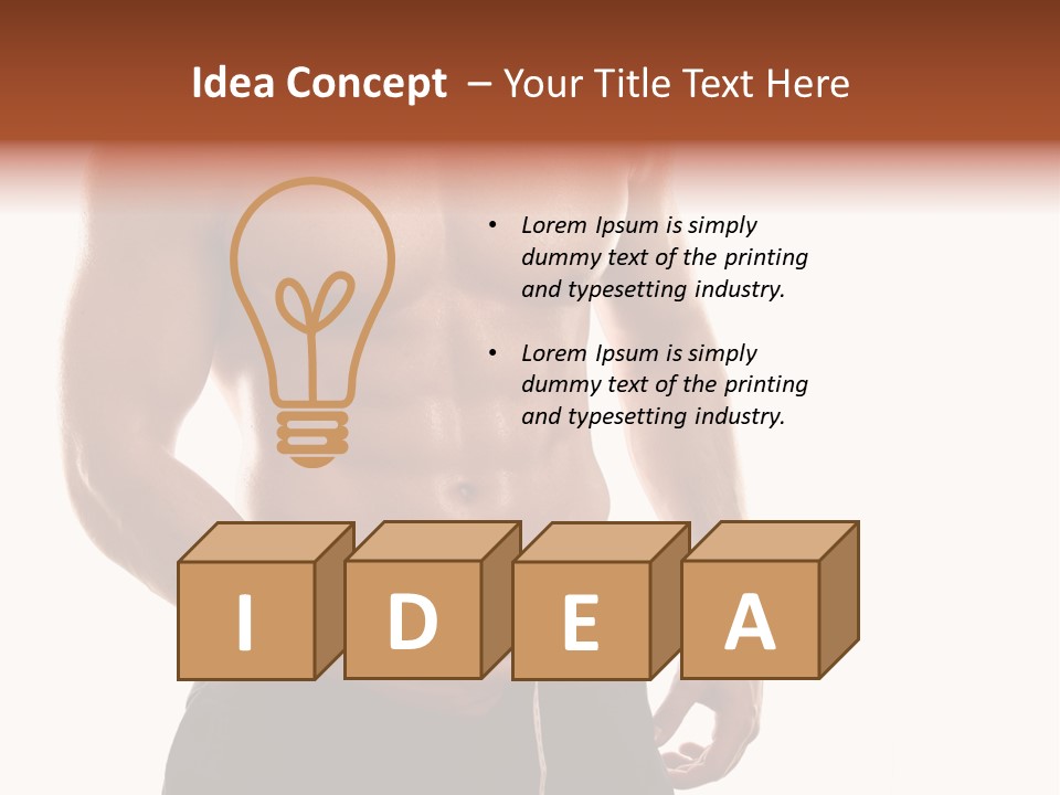 Bodybuilding Slim Asian PowerPoint Template