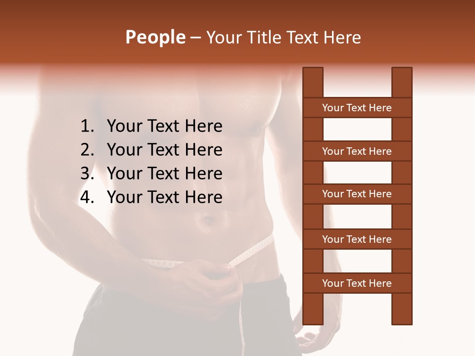 Bodybuilding Slim Asian PowerPoint Template