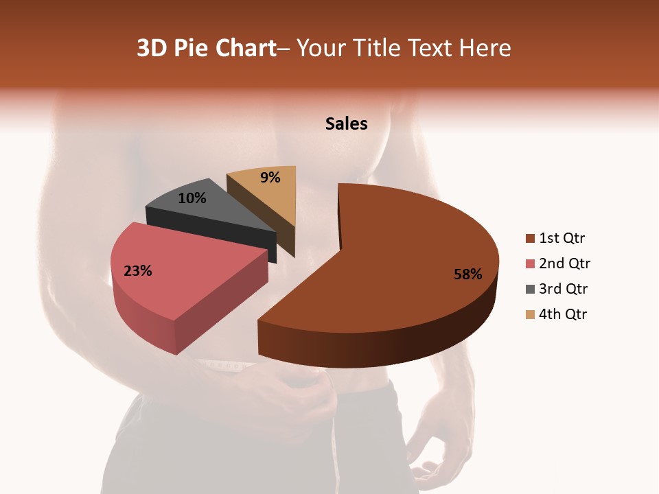 Bodybuilding Slim Asian PowerPoint Template