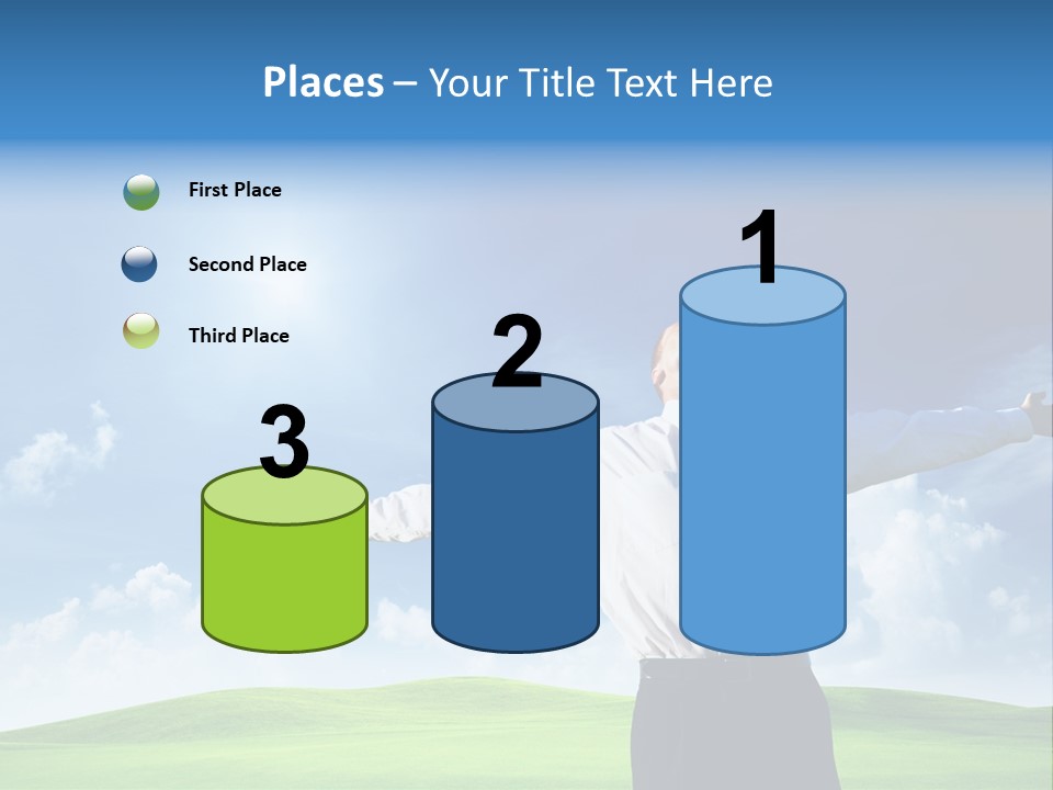 Person Business Blue PowerPoint Template