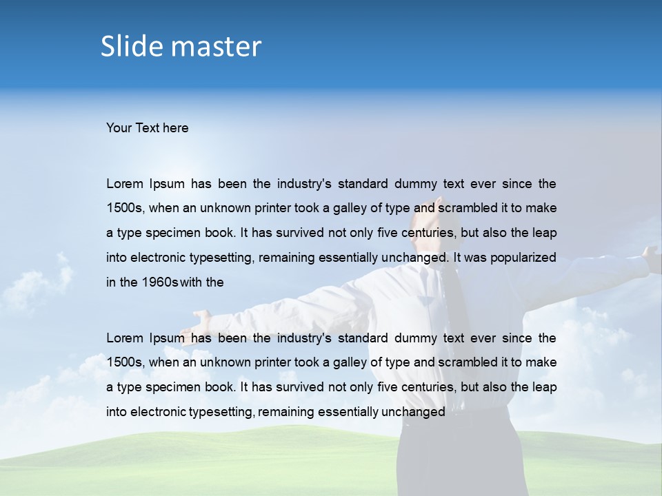 Person Business Blue PowerPoint Template