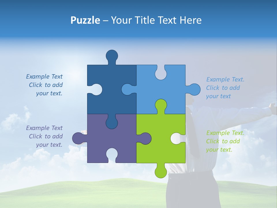 Person Business Blue PowerPoint Template