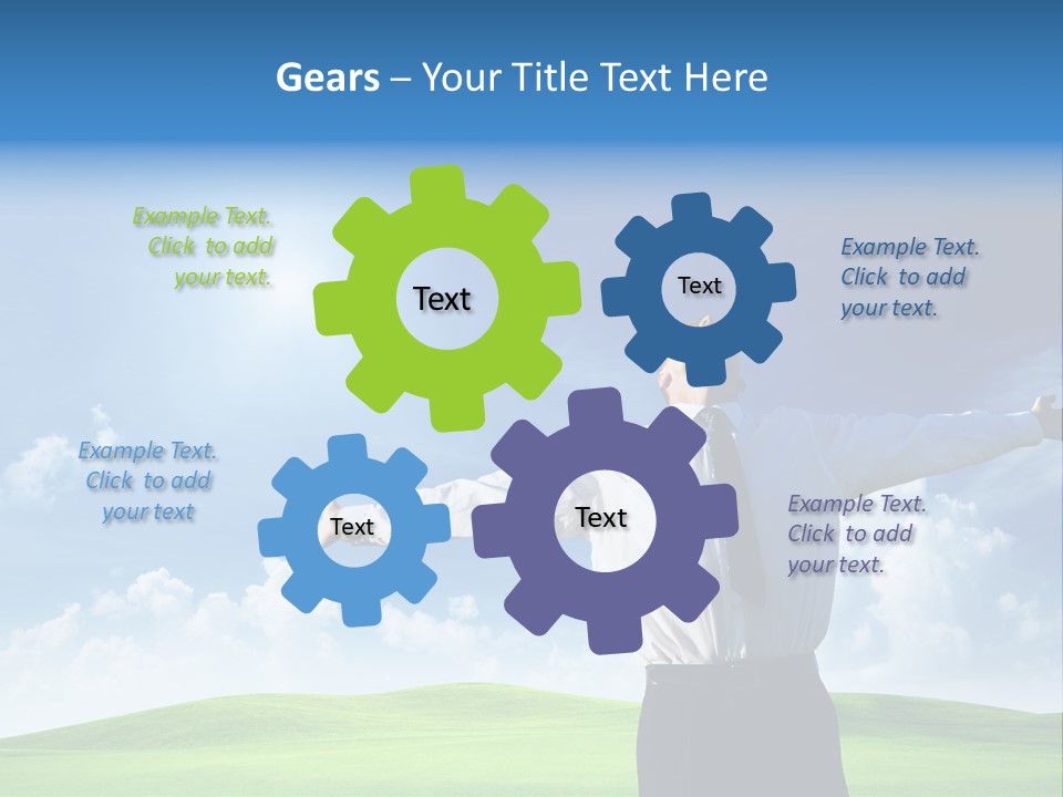 Person Business Blue PowerPoint Template