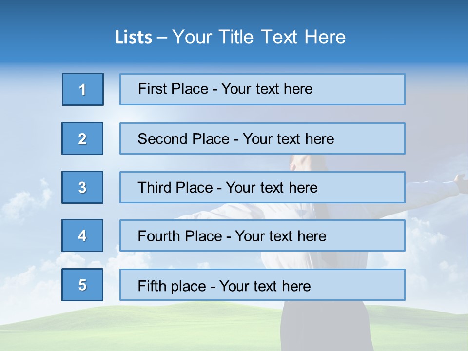 Person Business Blue PowerPoint Template