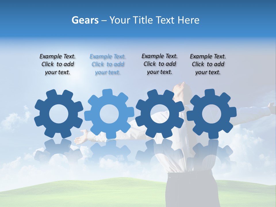 Person Business Blue PowerPoint Template