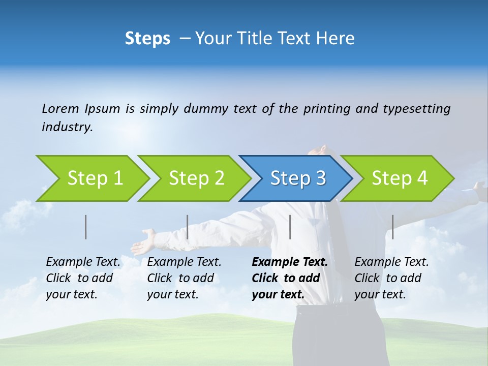 Person Business Blue PowerPoint Template
