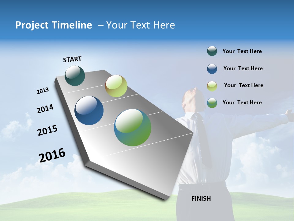 Person Business Blue PowerPoint Template