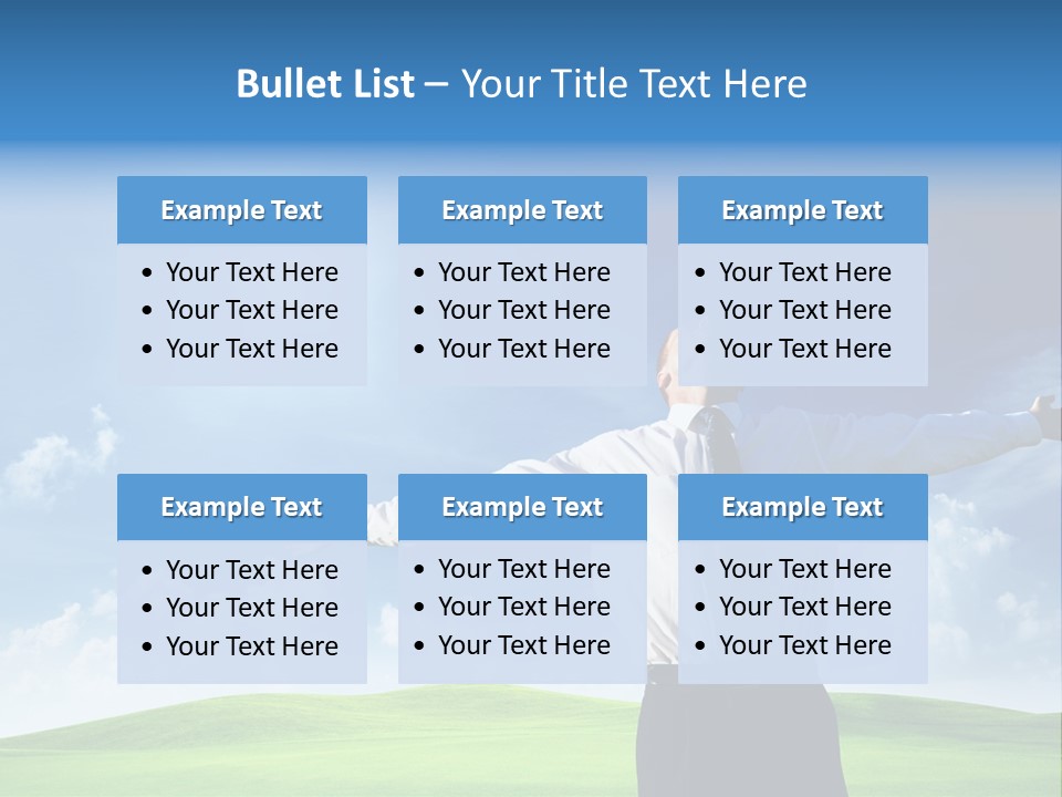 Person Business Blue PowerPoint Template