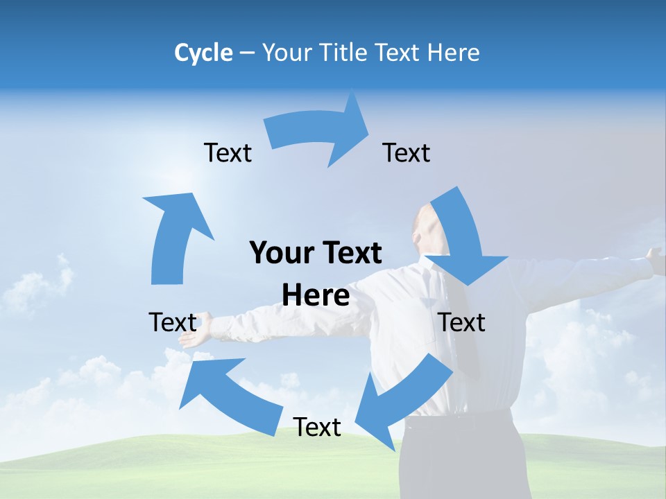 Person Business Blue PowerPoint Template