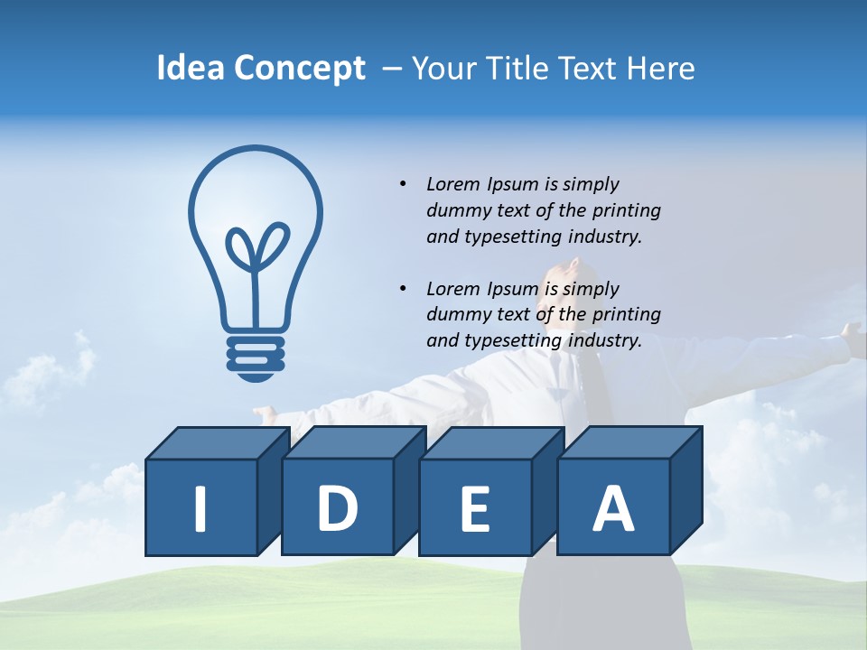 Person Business Blue PowerPoint Template