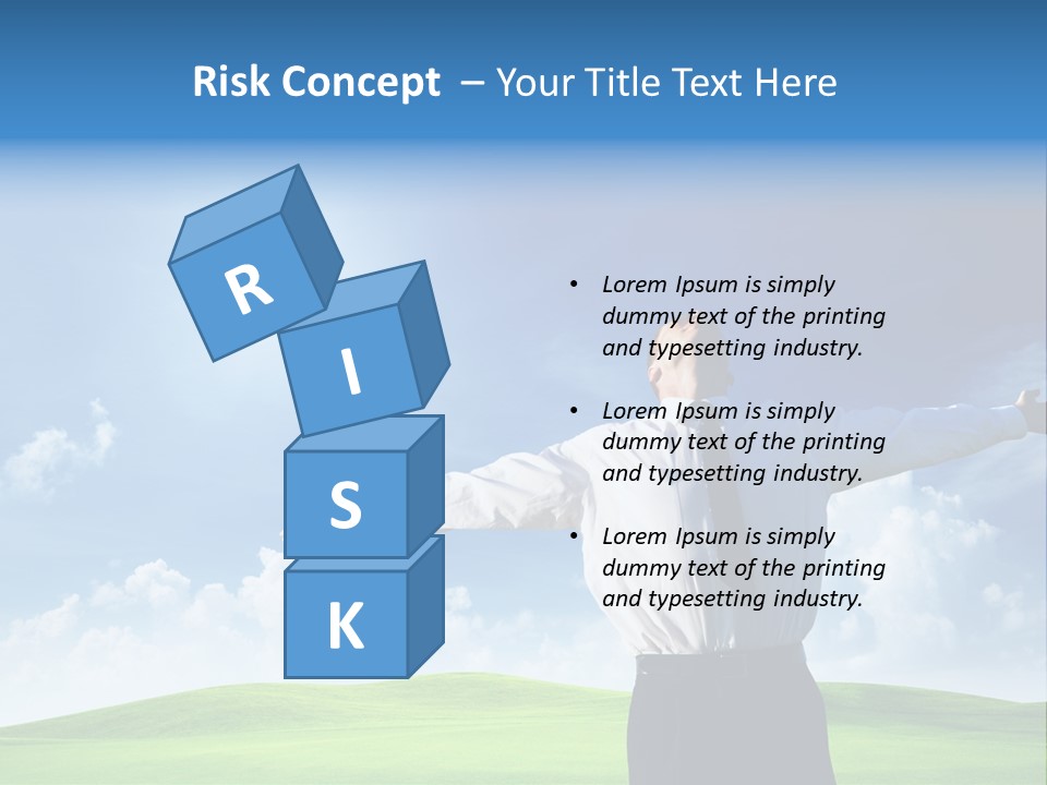 Person Business Blue PowerPoint Template