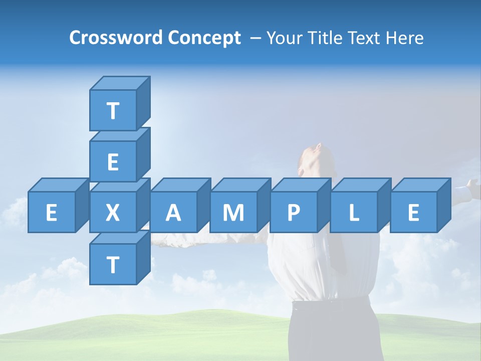 Person Business Blue PowerPoint Template
