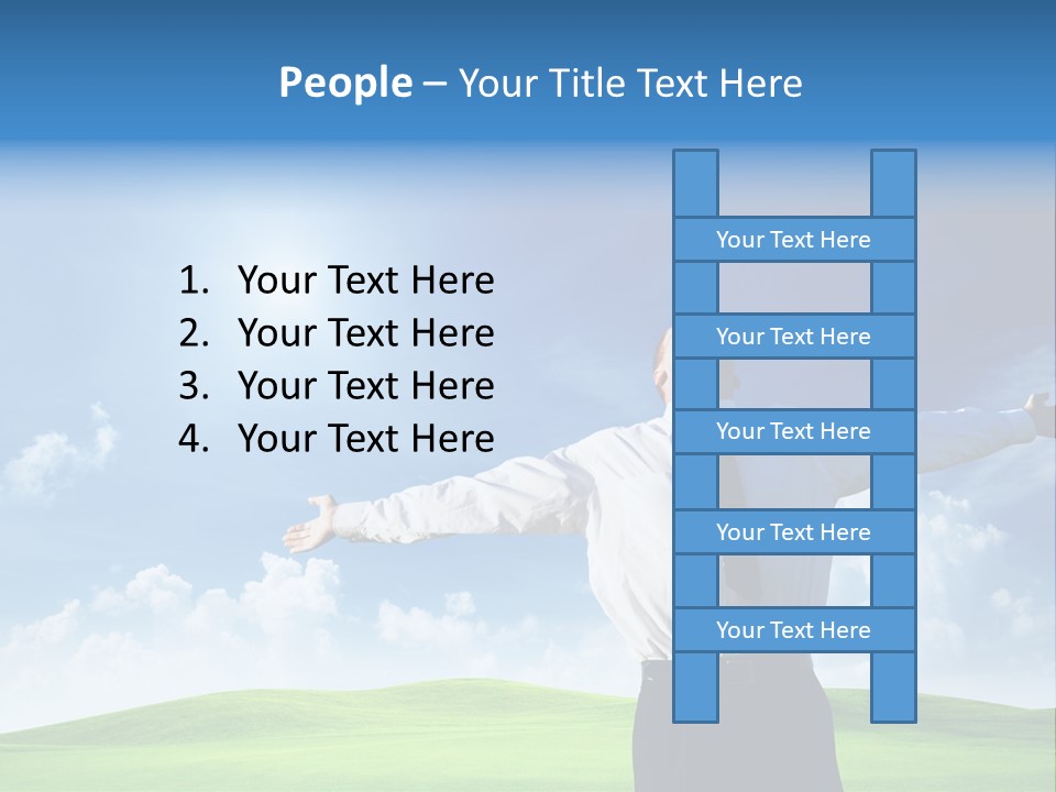 Person Business Blue PowerPoint Template
