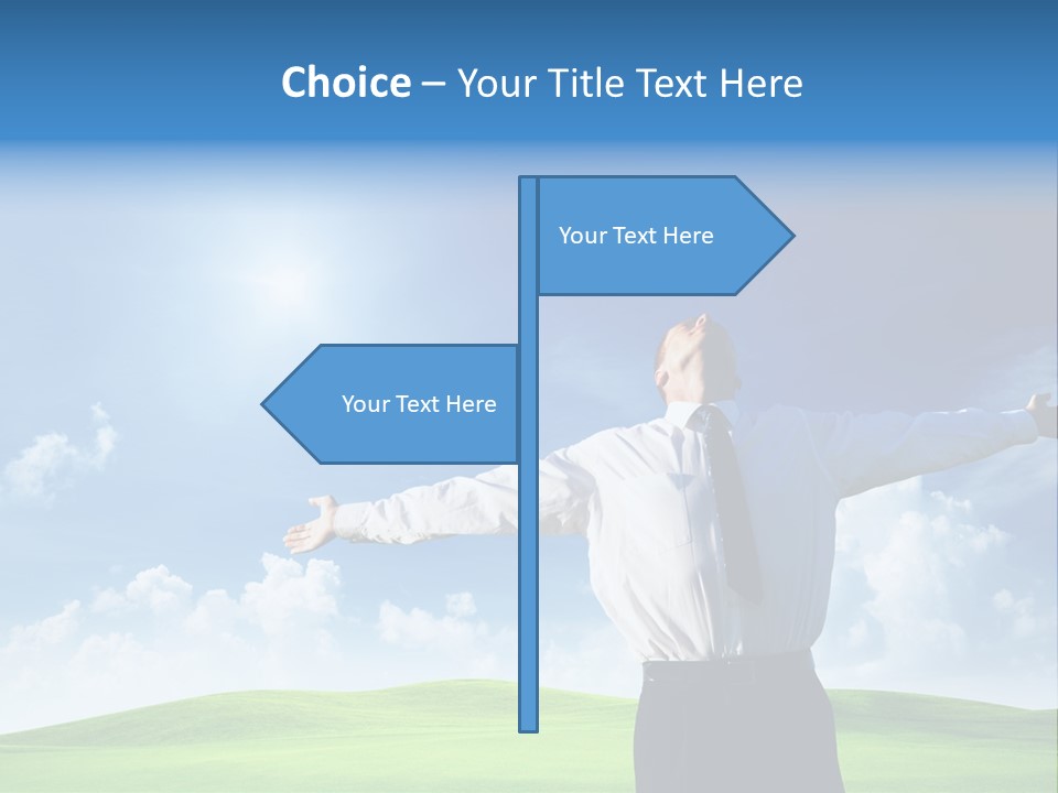 Person Business Blue PowerPoint Template