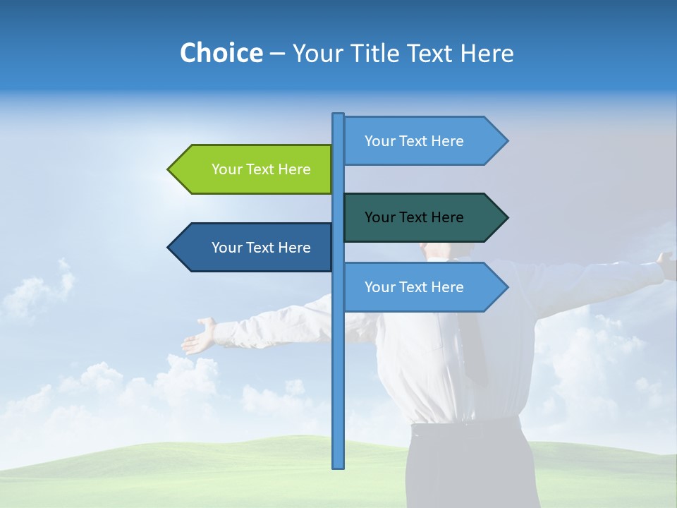 Person Business Blue PowerPoint Template