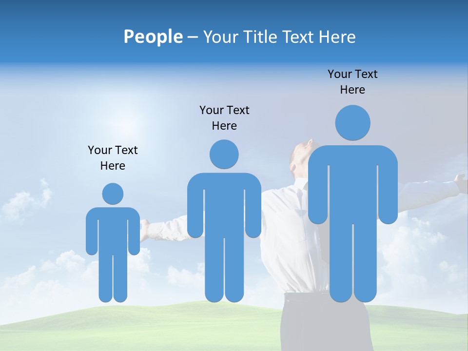Person Business Blue PowerPoint Template