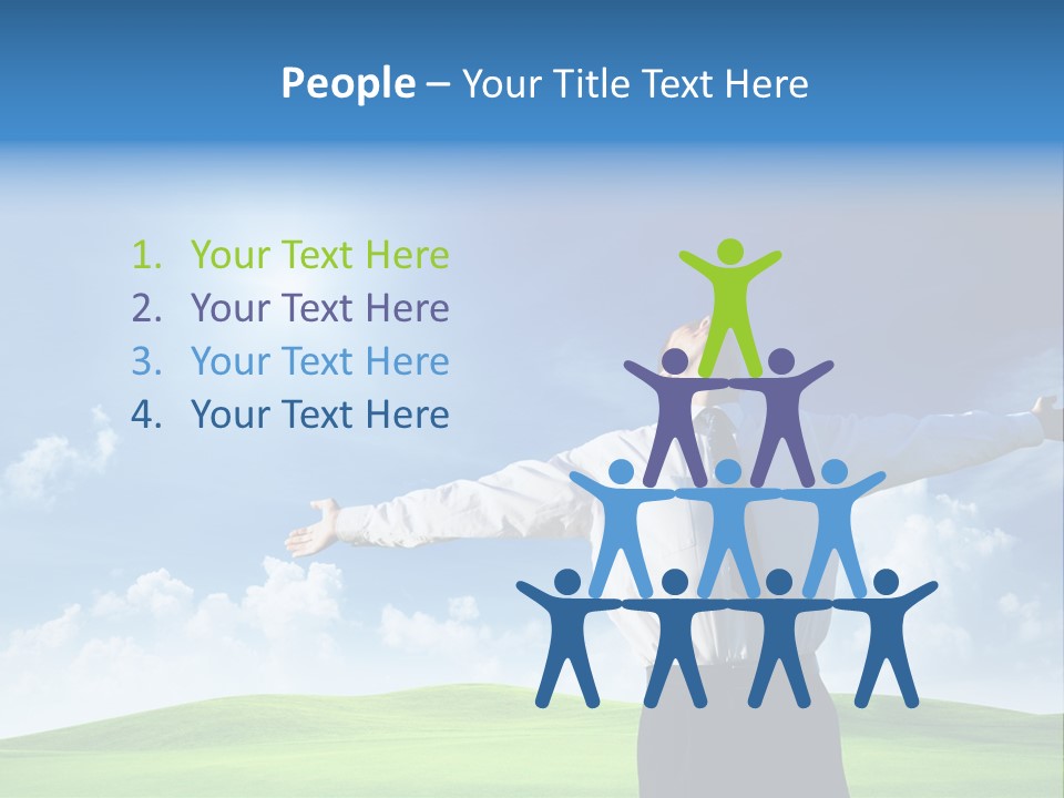 Person Business Blue PowerPoint Template